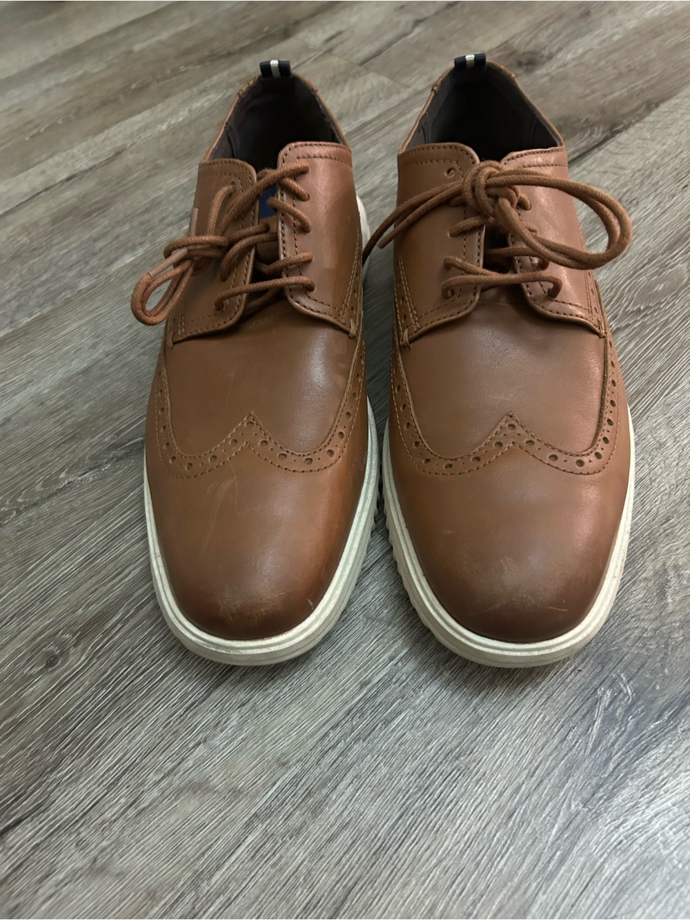 Cole Haan Tan Leather Wingtip Derbys